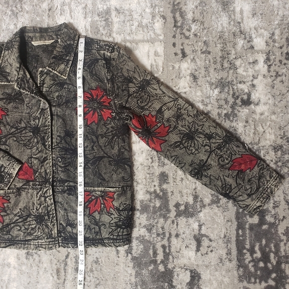 FRENCH LAUNDRY Black Wash Boho Denim Jacket - Picture 5 of 6